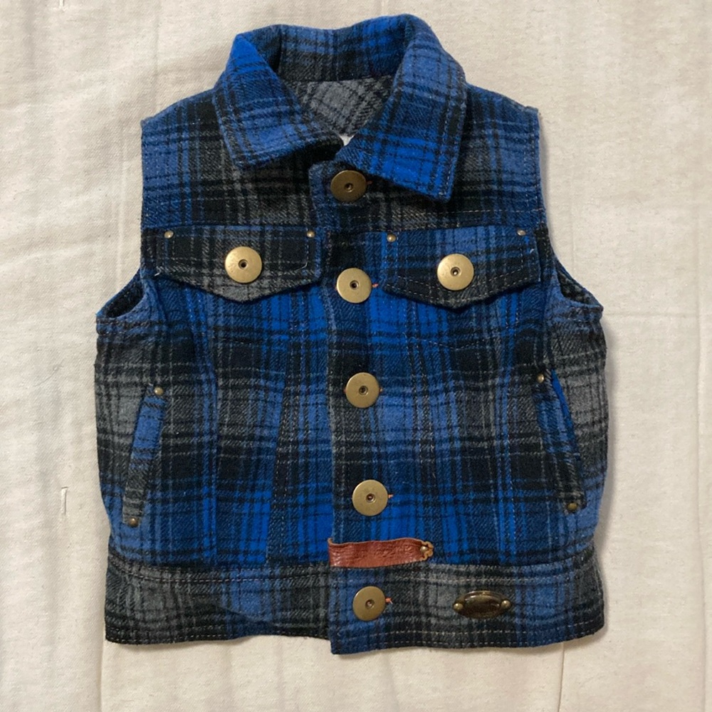 Shearling lined 100% wool toddler/baby vest